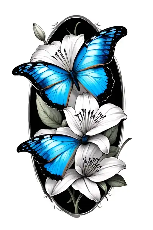 Lillies Blue Butterfly
