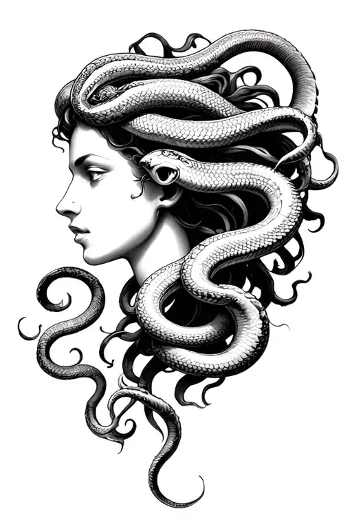 Medusa With Snakes Profile