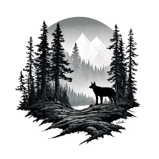 Wofl Forest Scene