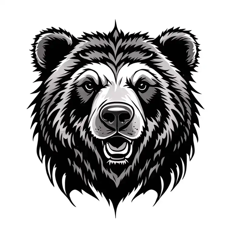 Tribal Bear Head Tattoo Design