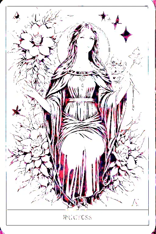 Dark Feminine High Priestess Tarot Card Surrounded