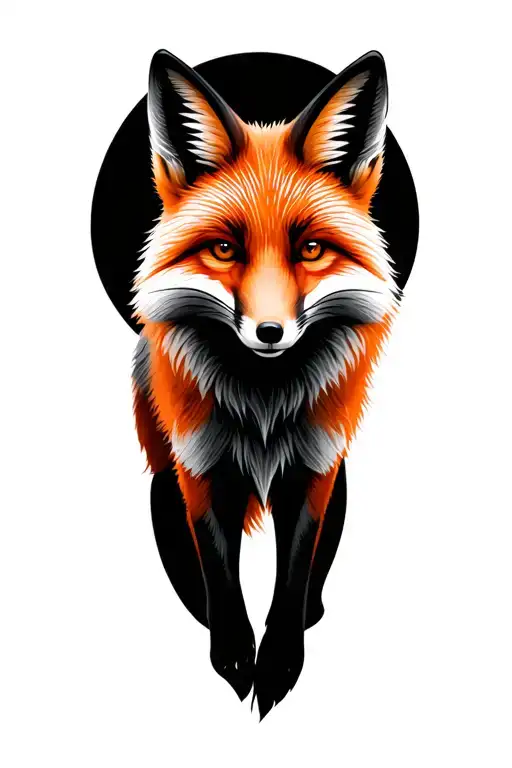 Forrest Tattoo Design Featuring A Red Fox