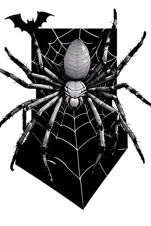 Spider With Bats In Web