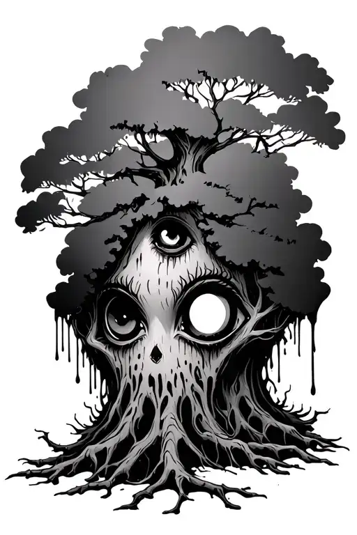 Tree A Lot Of Eyes Hanging With Blood Dripping