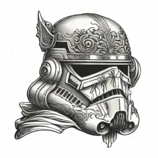 Star Wars Stormtrooper Helmet Adorned With Intricate