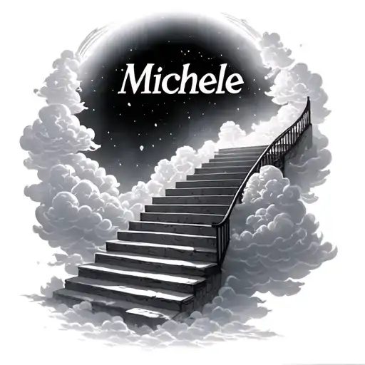 The Name Michelle With Clouds Around It And Staircase To Heaven
