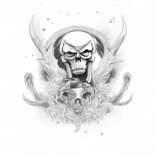 Reaper With Graveyard Background