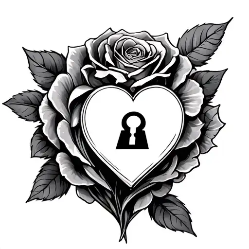 Heart Lock Rose Intertwined