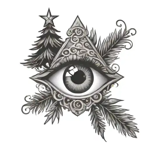 Eye And Christmas Tree
