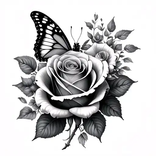 Rose And Butterfly