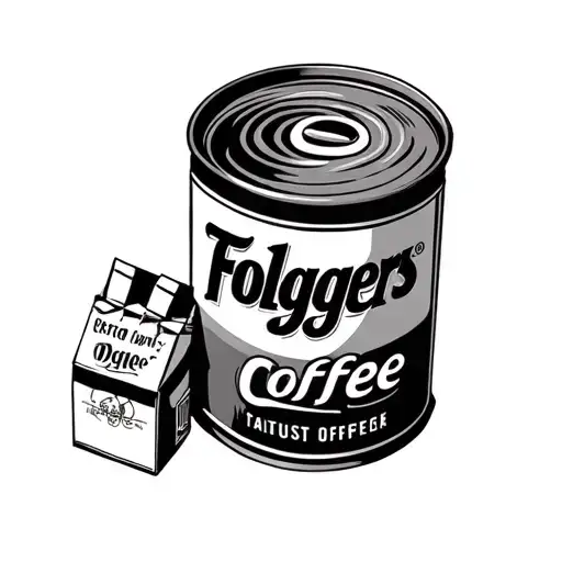 Folgers Coffee Can With A Pack Of Cigarettes Next To It