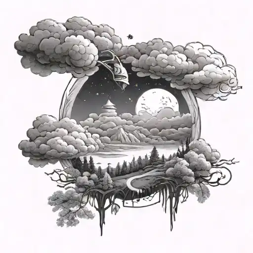 Space Into Cloud Into Nature Scene