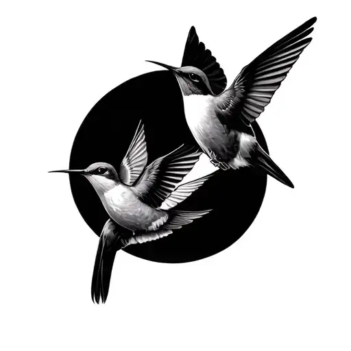 2 Humming Birds Moon Cycles