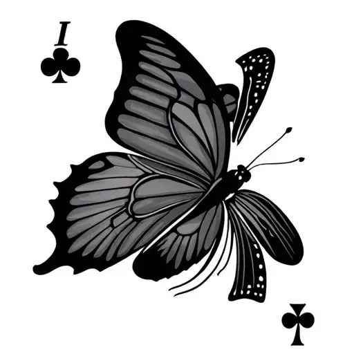 Butterfly Card 6 And 4 Clubs