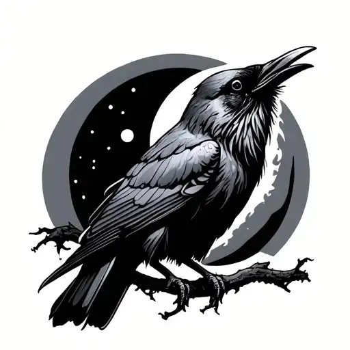 Crow And Moon