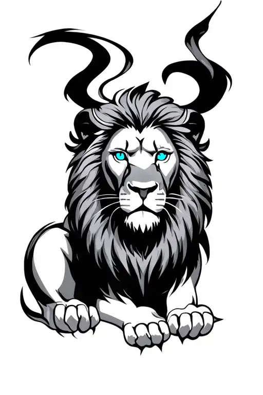 Lion With Blue Eyes Warrior