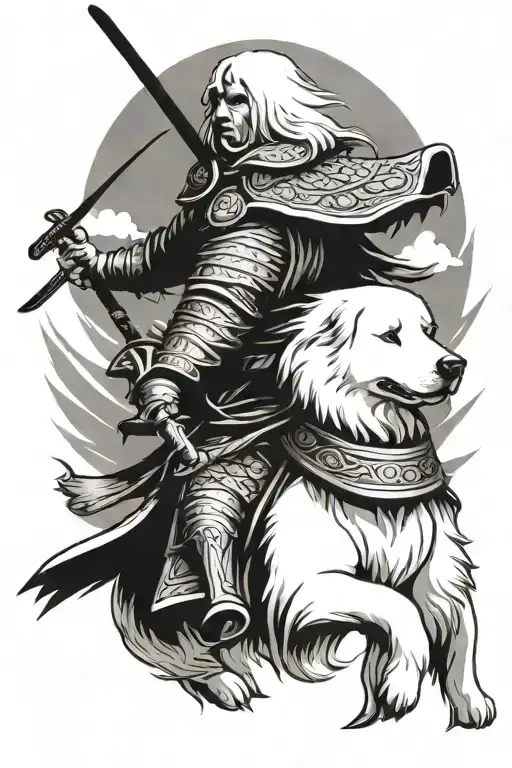Great Pyrenees Samurai Warrior