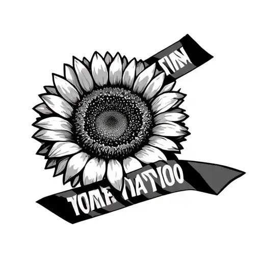 Sunflower With Caution Tape Wrapped Round