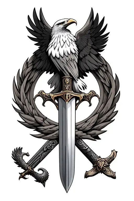 A Sword With A Eagle Around It