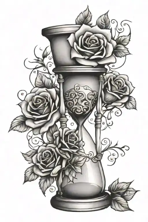Hourglass With Roses