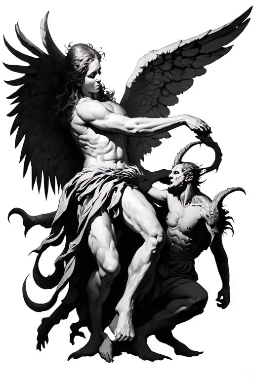 Angel Fighting Demons