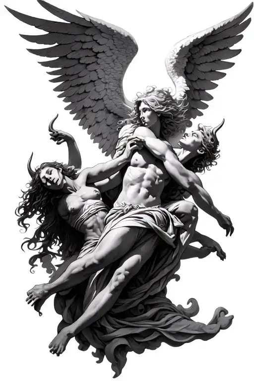Angel Fighting Demons