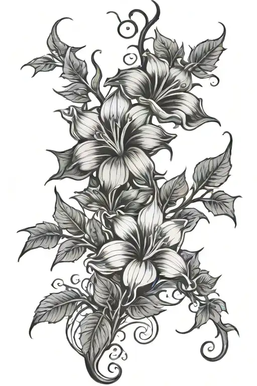 Long Thin Moonflower Vine