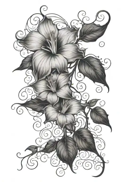 Long Thin Moonflower Vine