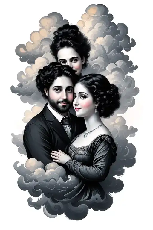 Clouds And Family Portrait