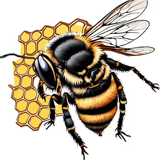 A Bee And Honeycomb