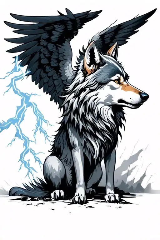 Wolf Angel Lightning