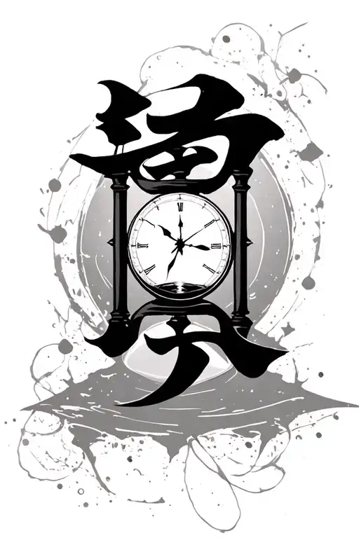 Time Kanji With Hourglass