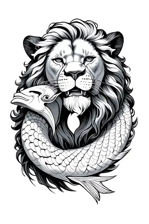 Leo Eating Pisces Zodiac Sign