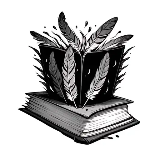 Book With Feathers Coming Out