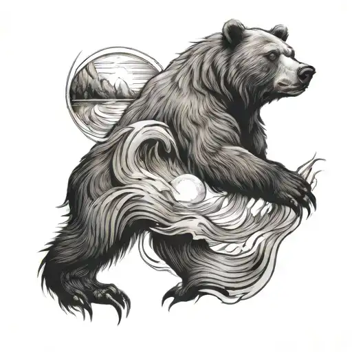 Sun And River And Bear