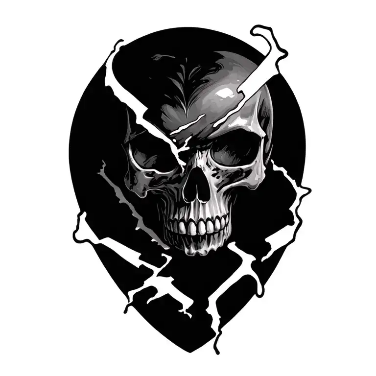 Skull And Broken Heart