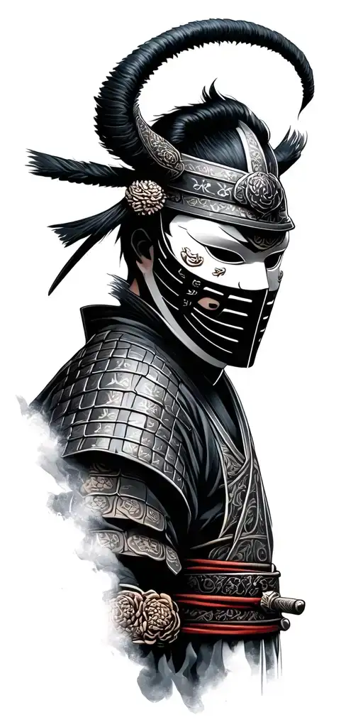 Samurai With Mask