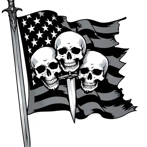 Skulls Flag And Sword