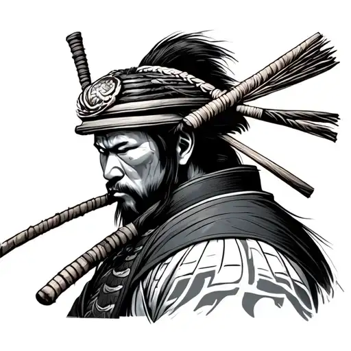 Samurai Wearing Straw Jingasa