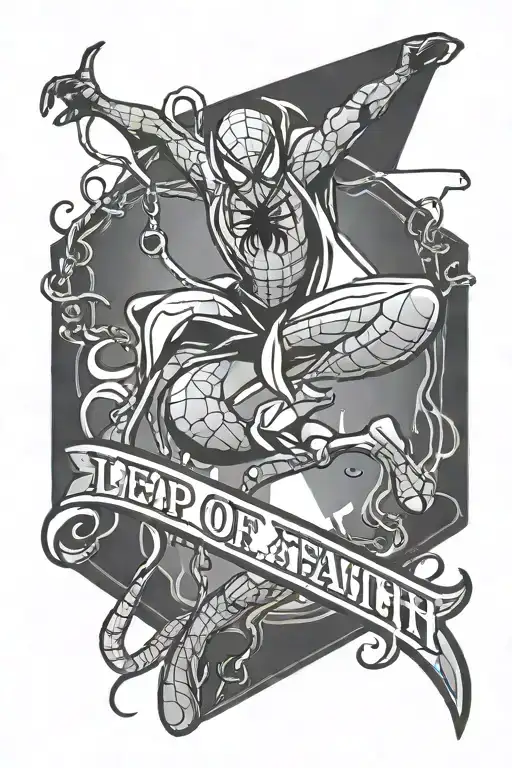 Leap Of Faith Spiderverse Logo With The Phrase