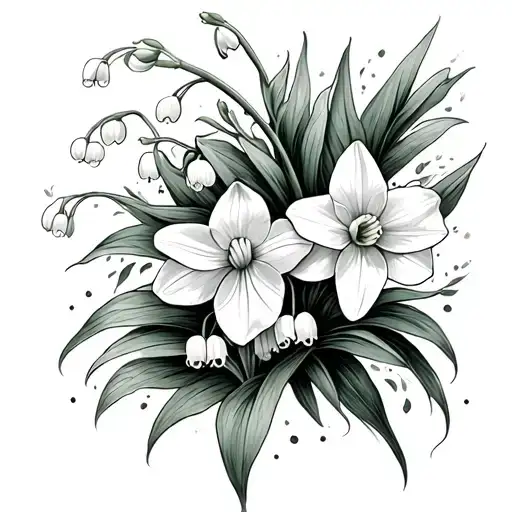 Lily Of The Valley And Daffodil