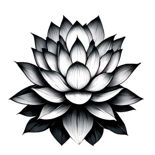 Geometric Lotus Flower Blooming