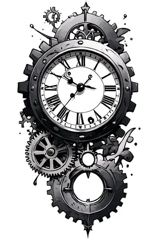 Clock Gears Cross