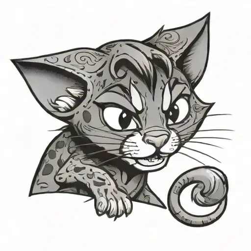 Cat Tom From The Cartoon Tom And Jerry Shows The Fact