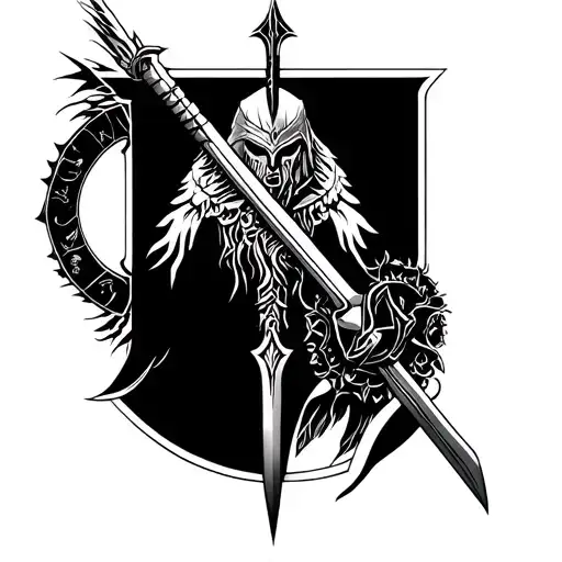 Warrior And Peace Tattoo With Unique Beautiful Design For Arm Half Sleeve Simple But Attractive