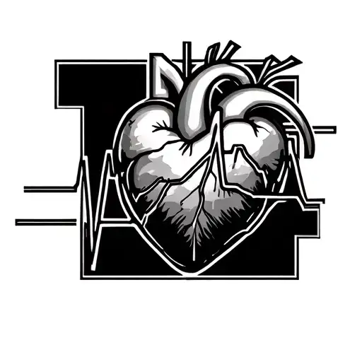 Heartbeat Line Tattoo Design
