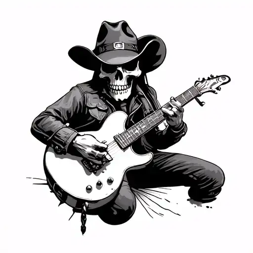 Cowero Skull Playing Guitar