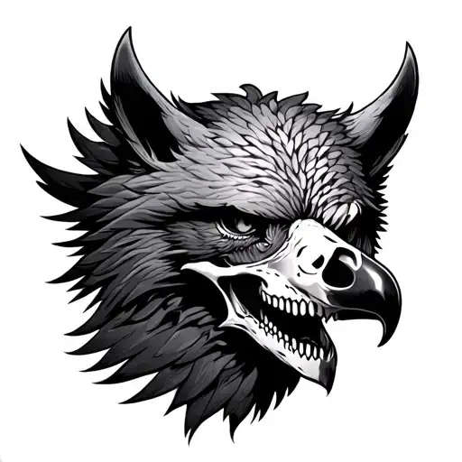 Eagle Wolf Skull