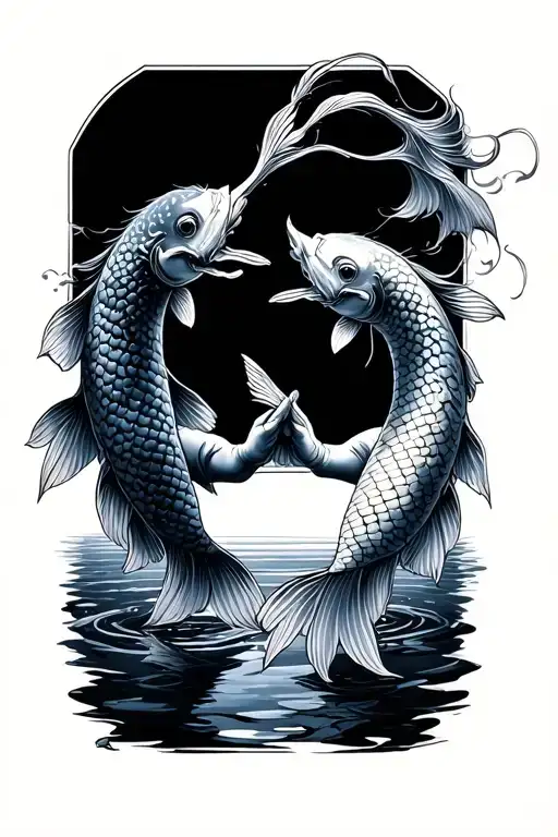 Farther Son Holding Hands Koi