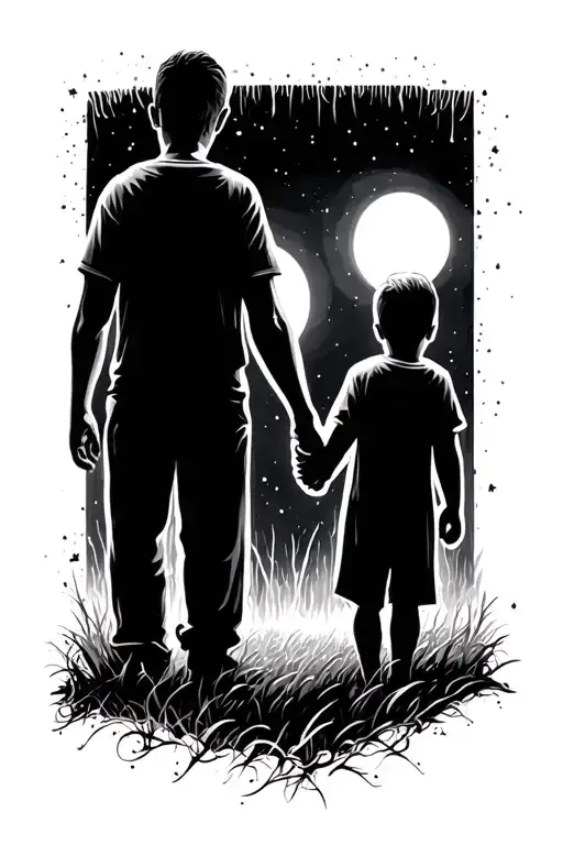 Farther And Son Holding Hands